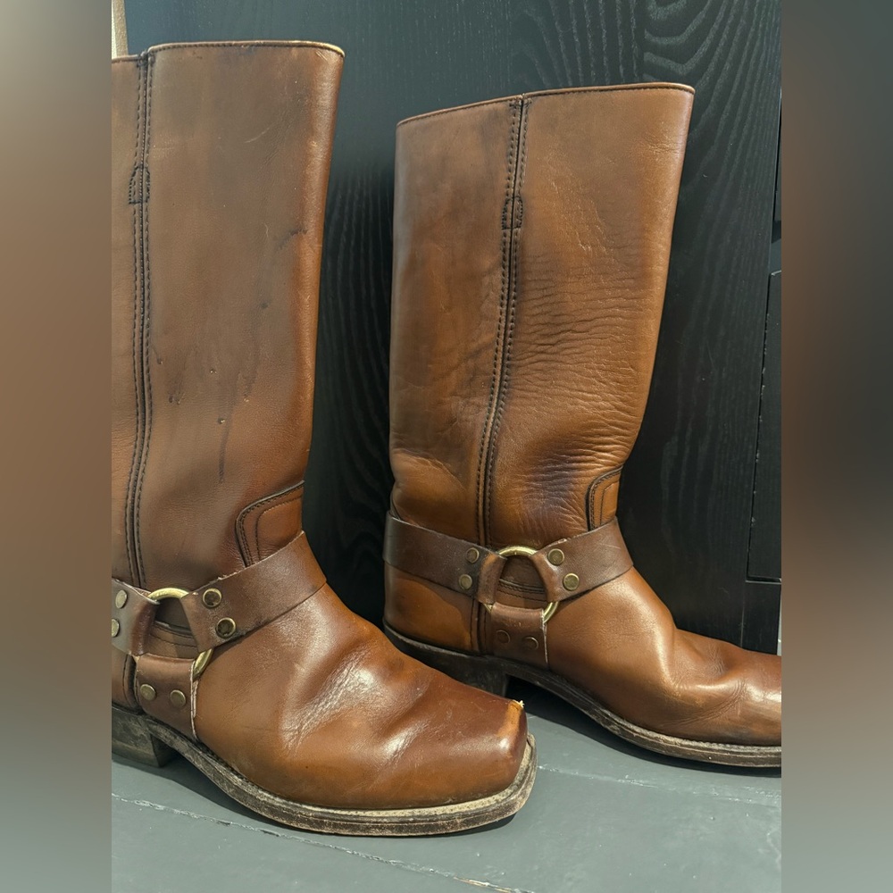 Dark Leather Frye Boots - Picture 2 of 8